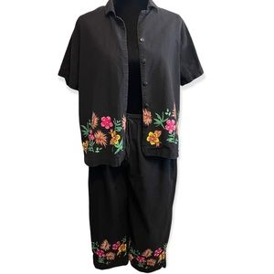 Vintage Jane Ashley 2 Piece (Capri & Button-up), size M